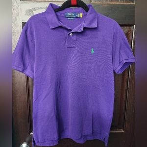 Ralph Lauren Purple Polo with Green Logo Size M Classic Fit